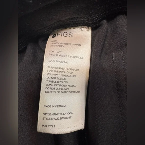 Figs Yola Skinny Scrub Pant 2.0 Size Medium/Tall Black Nurse Medical - Picture 6 of 11